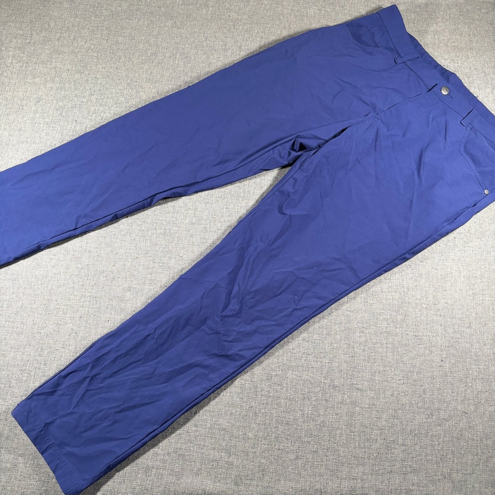 Adidas Adicross Golf Pants Mens 34x32 Blue Nylon Spandex Stretch Straight Leg